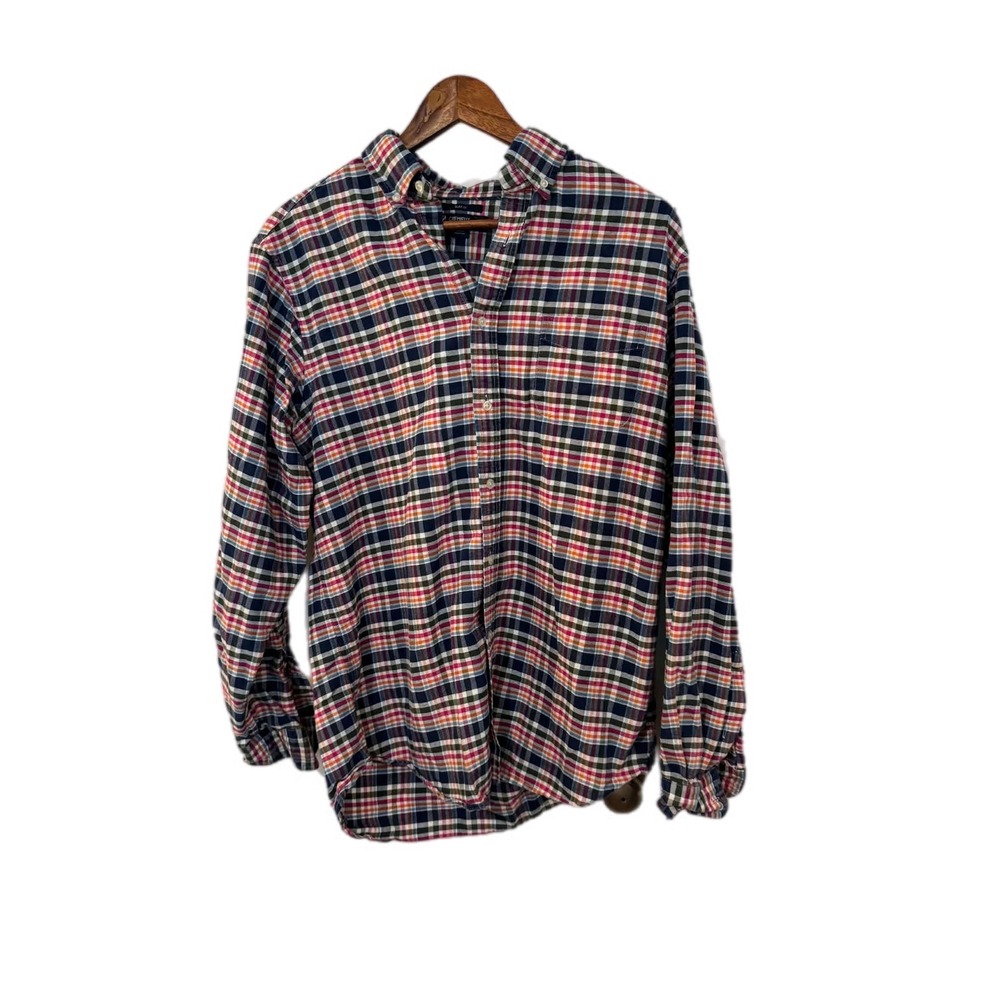 Cremieux Classics Button Down Shirt Mens Large‎ Multicolor Plaid Slim Fit